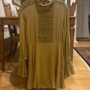 Free People Boho Lace Dress Olive szS